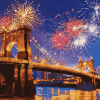 Cincinnati Roebling Fireworks View Diamond Painting