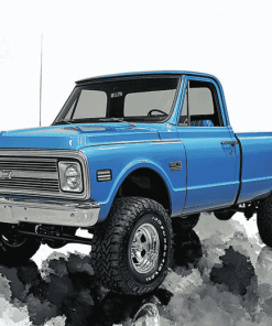 Classic Blue 1968 Chevrolet Truck Diamond Painting