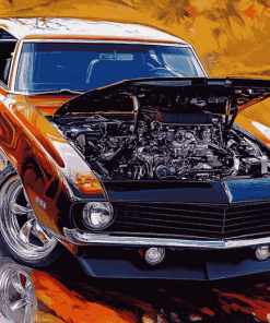 Classic Camaro Engines Diamond Painting