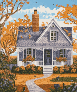 Classic Cape Cod House Diamond Painting