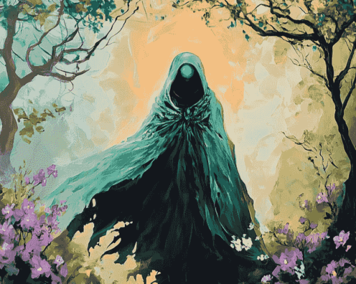 Cloaked Fantasy Figure Diamond Painting