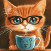 Coffee Cat Diamond Painting