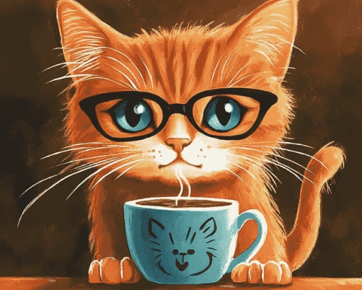 Coffee Cat Diamond Painting