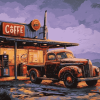 Coffee and Gas Station Trucks Diamond Painting