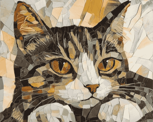 Collage Mosaic Cat Diamond Painting