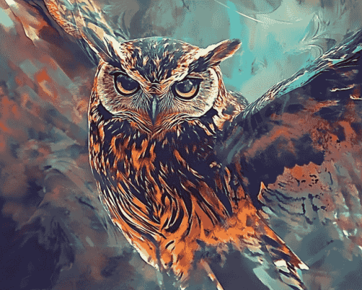 Colorful Abstract Owl Diamond Painting