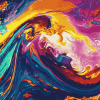 Colorful Abstract Waves Diamond Painting