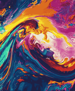 Colorful Abstract Waves Diamond Painting