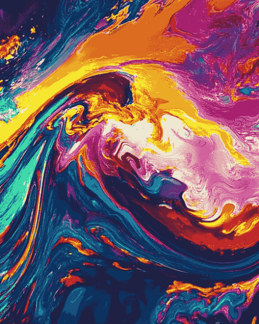 Colorful Abstract Waves Diamond Painting