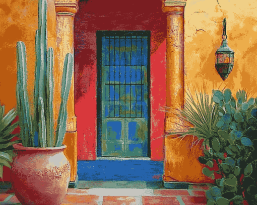 Colorful Andalusia Hacienda Diamond Painting