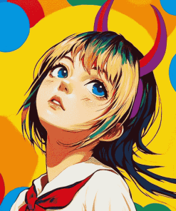 Colorful Anime Girl Diamond Painting