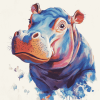 Colorful Baby Hippo Diamond Painting