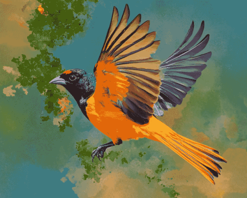 Colorful Baltimore Oriole Diamond Painting