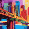 Colorful Brooklyn Bridge Cityscape Diamond Painting