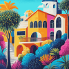 Colorful Buildings Home Diamond Painting