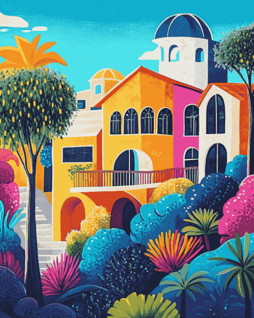 Colorful Buildings Home Diamond Painting