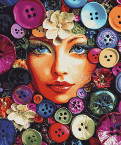 Colorful Button Patterns Diamond Painting