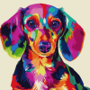 Colorful Dachshund Puppy Diamond Painting