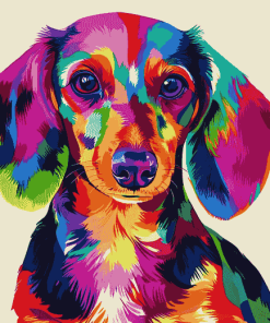 Colorful Dachshund Puppy Diamond Painting