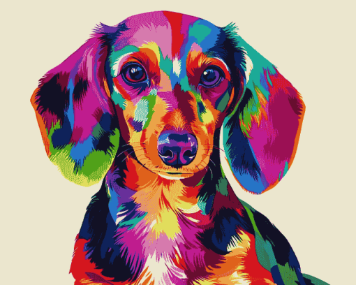 Colorful Dachshund Puppy Diamond Painting