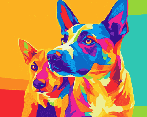 Colorful Dog Pop Art Diamond Painting