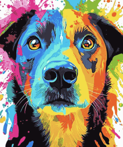 Colorful Dog Splatter Diamond Painting