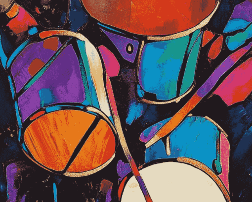 Colorful Drum Abstract Diamond Painting