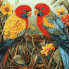 Colorful Eastern Rosellas Diamond Painting