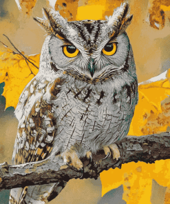 Colorful Eastern Screech Owl Diamond Painting