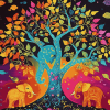 Colorful Elephant Tree Diamond Painting