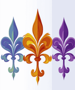 Colorful Fleur De Lis Design Diamond Painting