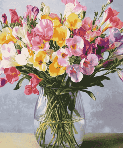 Colorful Freesias Bouquet Diamond Painting