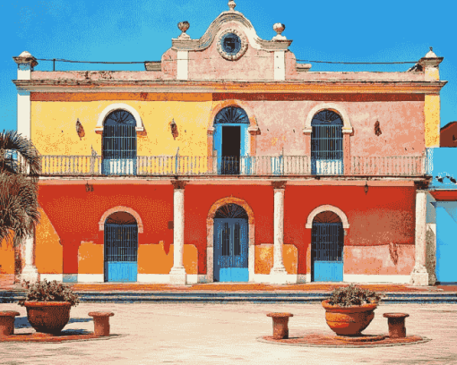 Colorful Hacienda Homes Diamond Painting