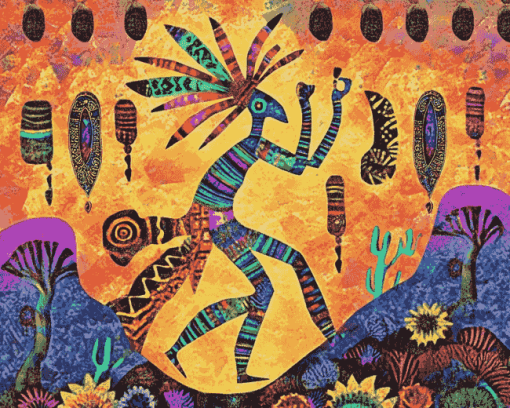 Colorful Kokopelli Musician Diamond Painting