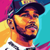 Colorful Lewis Hamilton Pop Art Diamond Painting