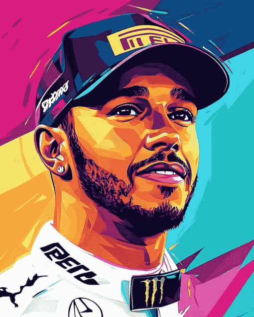 Colorful Lewis Hamilton Pop Art Diamond Painting