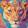 Colorful Lioness Diamond Painting