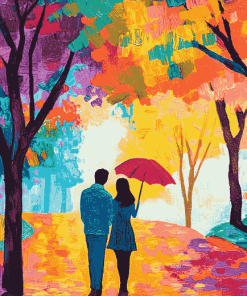 Colorful Lovers Park Diamond Painting