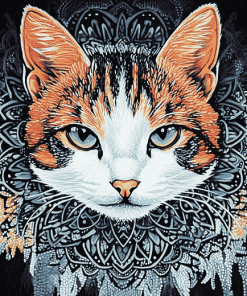 Colorful Mandala Cat Diamond Painting