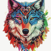 Colorful Mandala Wolf Diamond Painting