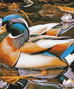 Colorful Mandarin Duck Diamond Painting