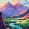 Colorful Mountain Landscape Diamond Painting