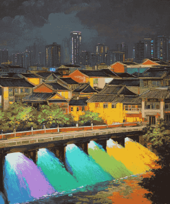 Colorful Nanning Buildings Diamond Painting