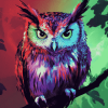 Colorful Night Owl Diamond Painting