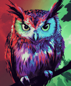 Colorful Night Owl Diamond Painting