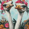 Colorful Ostriches Bird Diamond Painting