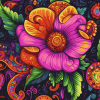 Colorful Paisley Blossoms Diamond Painting