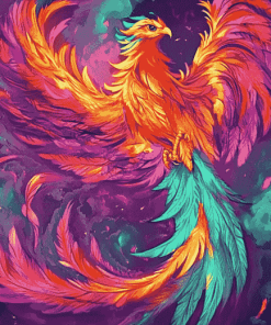 Colorful Phoenix Fantasy Diamond Painting