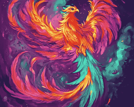 Colorful Phoenix Fantasy Diamond Painting