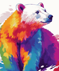 Colorful Polar Bear Diamond Painting